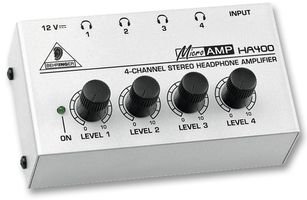 Behringer HA400 - Amplificador de auriculares estéreo (Jack, 4 salidas), color negro Behringer HA400 - Amplificador de auriculares estéreo (Jack, 4 salidas), color negro