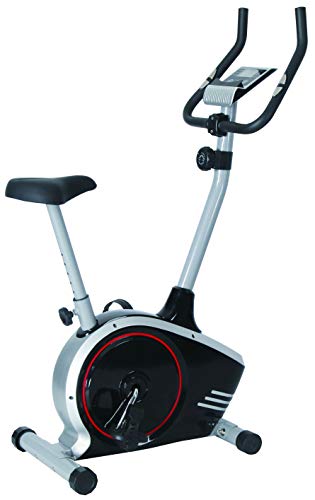Bicicleta estática Winch W.1, modelo fácil, bicicleta de fitness, bicicleta de resistencia, con ordenador de entrenamiento y sensores de pulso de mano
