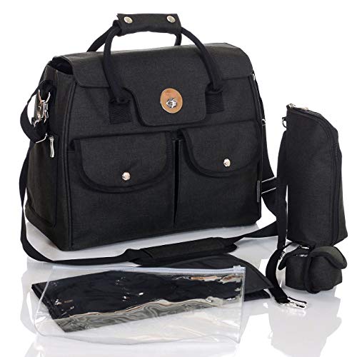 Bolso Cambiador Bebé de Pañales Para Regalo | Acople Para Carrito Universal | Portabiberones | Chupetero; Negro Bolso Cambiador Bebé de Pañales Para Regalo | Acople Para Carrito Universal | Portabiberones | Chupetero; Negro