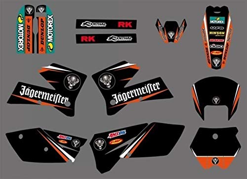 Calcomanía etiqueta de la motocicleta for KTM SX 125 250 380 400 520 2005 2006 Gráficos Bakcgrounds etiquetas Accesorios Nueva deisgn venta caliente