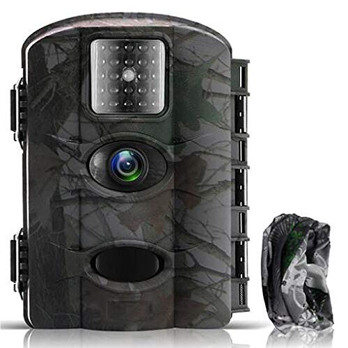 Cámara de Caza Vigilancia 16MP y 1080P Trail Cámara Impermeable IP65 con Infrarrojos PIR Sensor de Movimiento con Lapso de Tiempo 65ft Visión Nocturna hasta de Fauna con Protección de Salpicaduras