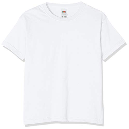 Camiseta de manga corta para niños, de la marca Fruit of the Loom, Unisex Blanco blanco 2 años Camiseta de manga corta para niños, de la marca Fruit of the Loom, Unisex Blanco blanco 2 años