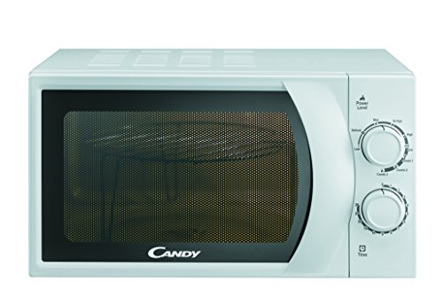 Candy CMG 2071 M Microondas con Grill, 6 Niveles, 2 mandos mecánicos, Plato Giratorio 24,5 cm, Potencia 700 W-900 W, 20 litros, blanco