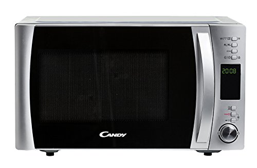 Candy CMXC30DCS Horno, Microondas con Grill, Capacidad 30L, Plato Giratorio 31,5cm, 40 programas automáticos, Potencia 900W/110/2500 W, Color Silver, 900 W, 30 litros