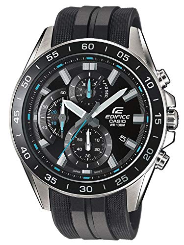 Casio EDIFICE Reloj en caja sólida de acero inoxidable, 10 BAR, Negro/Azul, para Hombre, con Correa de Resina, EFV-550P-1AVUEF Casio EDIFICE Reloj en caja sólida de acero inoxidable, 10 BAR, Negro/Azul, para Hombre, con Correa de Resina, EFV-550P-1AVUEF