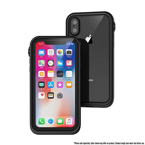 Catalyst Funda Impermeable iPhone X con Correa, Material de Grado Militar a Prueba de Impactos y caídas, natación, Accesorios para cruceros, iPhone X Waterproof Case - Negro