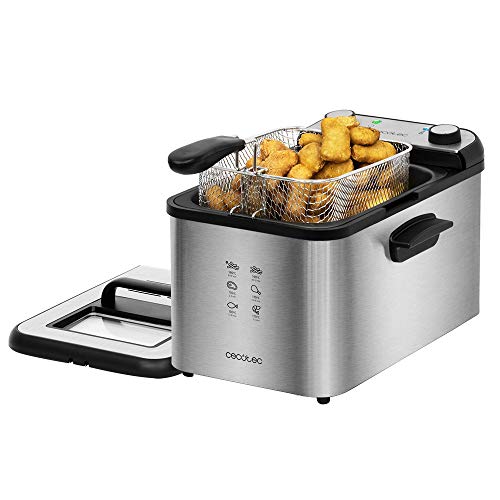 Cecotec Freidora Eléctrica CleanFry Infinity 4000. Capacidad de 4 l, Temperatura hasta 190ºC, Cubeta Esmaltada apta Lavavajillas, Filtro OilCleaner mantiene el Aceite Limpio, Full Inox, 3270 W Cecotec Freidora Eléctrica CleanFry Infinity 4000. Capacidad de 4 l, Temperatura hasta 190ºC, Cubeta Esmaltada apta Lavavajillas, Filtro OilCleaner mantiene el Aceite Limpio, Full Inox, 3270 W
