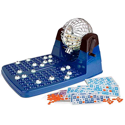 Chicos-Bingo Lotería automática XXXL con 72 cartones y 90 Bolas imborrables, 30 x 42 x 23 cm, Incluye fichas de Juego, (Fábrica de Juguetes 20905)