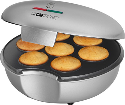 Clatronic MM 3496 Máquina de Hacer Magdalenas Muffins Cupcakes, Placa Antiadherente, 900 W, Plástico, Plateado Clatronic MM 3496 Máquina de Hacer Magdalenas Muffins Cupcakes, Placa Antiadherente, 900 W, Plástico, Plateado
