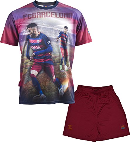 Conjunto camiseta + Short FC Barcelona – Neymar Jr – Colección oficial FC Barcelona – Talla infantil Azul azul Talla:6 años