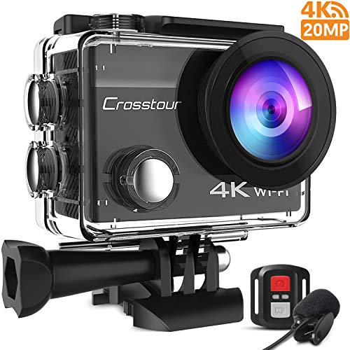 Crosstour CT8500 Cámara Deportiva 4K Wi-Fi 20MP (Cámara de Accion Acuatica de 40M con Micrófono Externo y Control Remoto, Funciones EIS Anti-Vibración y 20 Kits de Montaje de Accesorios) Crosstour CT8500 Cámara Deportiva 4K Wi-Fi 20MP (Cámara de Accion Acuatica de 40M con Micrófono Externo y Control Remoto, Funciones EIS Anti-Vibración y 20 Kits de Montaje de Accesorios)