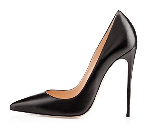EDEFS Mujer Verano Zapatos De Tacon De Punta Elegantes Estiletes Zapatos Negro EU42