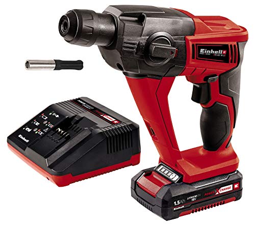 Einhell Expert Martillo perforador y cincelador Power X-Change (TE-HD 18 Li Kit) 18V con luz led, 5700 rpm (incluye batería 1.5Ah, cargador rápido y maletín)(ref. 4513810) Einhell Expert Martillo perforador y cincelador Power X-Change (TE-HD 18 Li Kit) 18V con luz led, 5700 rpm (incluye batería 1.5Ah, cargador rápido y maletín)(ref. 4513810)
