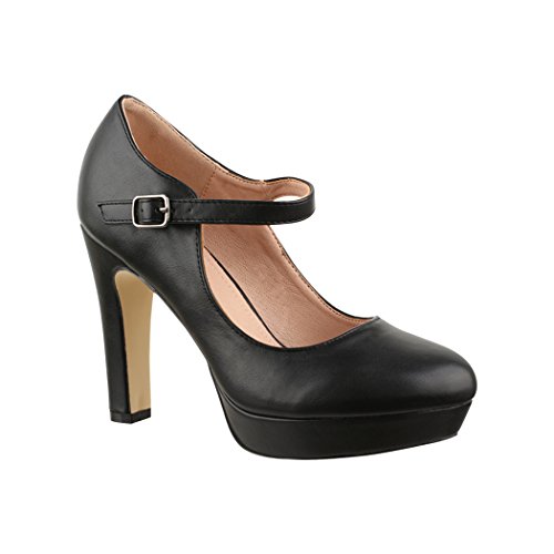 Elara Zapato de Tacón Alto con Correa para Mujer Vintage Chunkyrayan E22320 Black-39 Elara Zapato de Tacón Alto con Correa para Mujer Vintage Chunkyrayan E22320 Black-39