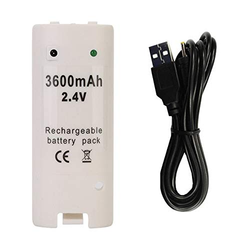 ELECTRÓNICA REY Batería Recargable para Mando Remote Wii Blanco Capacidad 3600mAh
