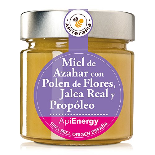 “Energía Máxima” Miel Cremosa De Azahar Con Jalea Real, Propóleo Y Polen De Flores, 300g
