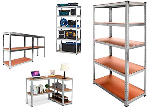 Estantería Metálica Galvanizada 875kg 5 Baldas Medidas 180 x 90 x 40cm Garaje Estantería Metálica Galvanizada 875kg 5 Baldas Medidas 180 x 90 x 40cm Garaje