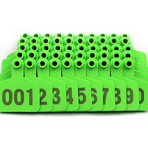 Farm & Ranch Livestocktool 001-100 - Lote de Etiquetas para los oídos de Vaca, Color Verde Farm & Ranch Livestocktool 001-100 - Lote de Etiquetas para los oídos de Vaca, Color Verde