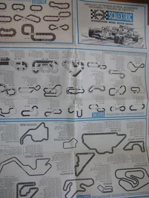 Folletos - Brochures : SCALEXTRIC : Catálogo de Tramos de Pista, Accesorios, Recambios y Trazado de Circuitos