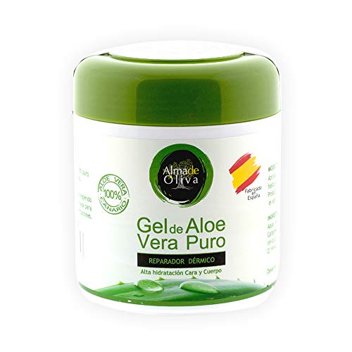 Gel Aloe vera 100% de Canarias crema hidratante natural 500 ml para la piel irritada por el depilado y afeitado/Quemaduras solares y picadura de insectos. Uso Facial y Corporal Gel Aloe vera 100% de Canarias crema hidratante natural 500 ml para la piel irritada por el depilado y afeitado/Quemaduras solares y picadura de insectos. Uso Facial y Corporal