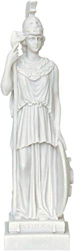 GreekCretanShop Diosa Romana Griega Antigua Atenea Minerva (Estatua/Escultura de alabastro 19cm / 7.48 Pulgadas)