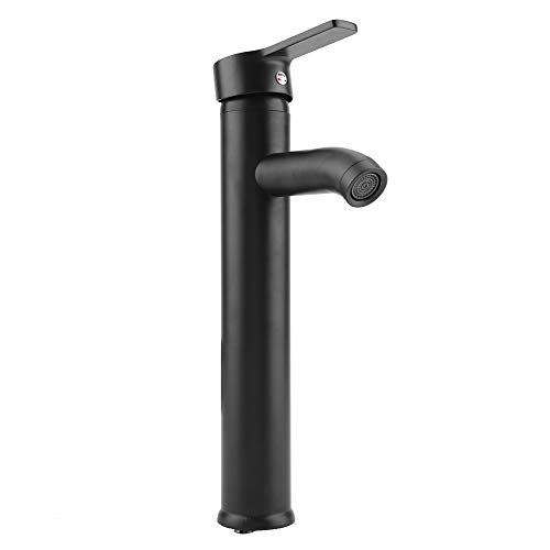 Grifo mezclador para lavabo de acero inoxidable, color negro mate, resistente a las fugas, para lavabo en frío y caliente, moderno, con mango único, grifo para lavabo de baño con burbuja suave Grifo mezclador para lavabo de acero inoxidable, color negro mate, resistente a las fugas, para lavabo en frío y caliente, moderno, con mango único, grifo para lavabo de baño con burbuja suave