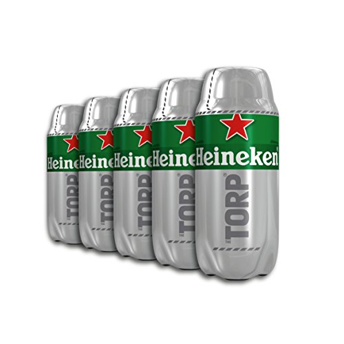 Heineken Cerveza - Caja de 5 Torps x 2L - Total: 10 L Heineken Cerveza - Caja de 5 Torps x 2L - Total: 10 L