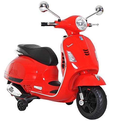 HOMCOM Moto Eléctrica Infantil Coche Triciclo Vespa Scooter Eléctrico a Batería con Luz MP3 USB Bocina para Niños Más de 3 Años Carga 25kg HOMCOM Moto Eléctrica Infantil Coche Triciclo Vespa Scooter Eléctrico a Batería con Luz MP3 USB Bocina para Niños Más de 3 Años Carga 25kg