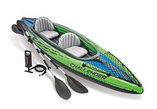 Intex 68306NP - Kayak hinchable Challenger K2 con 2 remos, 351 x 76 x 38 cm