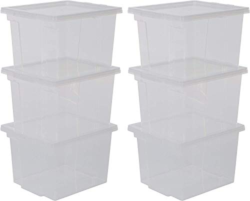 Iris Ohyama, lote de 6 cajas de almacenamiento con tapa - Useful Storage Box - USB-S, transparente, 13 L, 29 x 24 x 18,5 cm Iris Ohyama, lote de 6 cajas de almacenamiento con tapa - Useful Storage Box - USB-S, transparente, 13 L, 29 x 24 x 18,5 cm