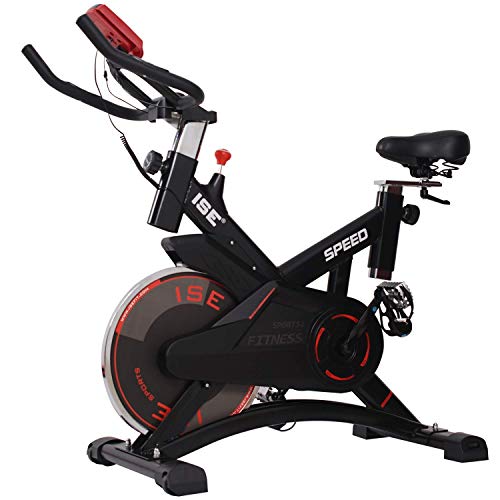 ISE - Bicicleta ergómetro para apartamentos. Soporte para brazos, cardiofrecuencia, silencioso, 120 kg máximo. SY-7005-1