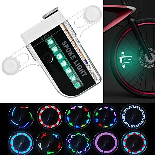 KEKU Bicicleta de Rueda LED Impermeable 14 Coloridos LED Rayos de luz para la Noche de Halloween, Montar al Aire Libre con 30 Cambios de patrón Diferente.