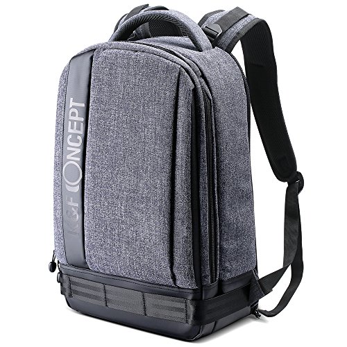 K&F Concept Mochila Fotográfica Impermeable para Cámaras Réflex Digital SLR Lente Trípode Flash Laptop Portátil 13.3” iPad 12” y Drone