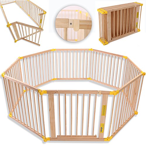 KIDUKU® Parque de bebé XXL 8 Piezas Corralito plegable puerta incluida, forma individual KIDUKU® Parque de bebé XXL 8 Piezas Corralito plegable puerta incluida, forma individual
