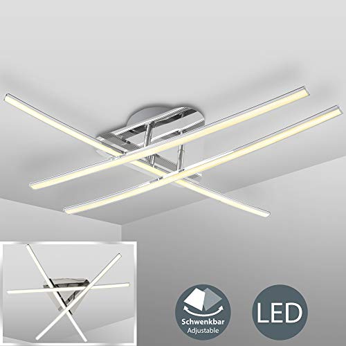 Lámpara de techo LED 3x8W, Color níquel mate, 3 placas de luz, Lampara de salón moderna en metal y plástico, 230 V, IP20