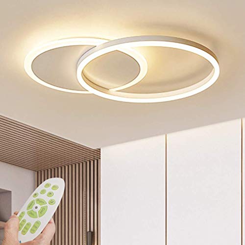 Lámpara de techo LED Lámpara de sala de estar regulable moderna Lámpara de techo de diseño con control remoto Lámpara de techo de moda Minimalista Iluminación de acrílico de metal Dormitorio Cocina Co