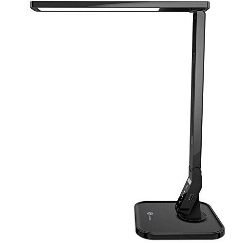 Lámpara Escritorio Usb LED TaoTronics Flexo de Escritorio (4 Modos, 5 Niveles de Brillo, USB 5v/1A para cargar, Temporizador de 60min) para Leer, Estudiar, Cuidado de ojos, Color Negro
