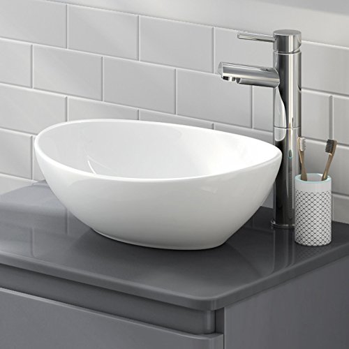 LexonElec sobre el lavabo del lavabo del lavabo moderno minimalista elegante redondo oval Cerámica blanca personalidad creativa lavabo de guardarropa se puede instalar en interiores o exteriores LexonElec sobre el lavabo del lavabo del lavabo moderno minimalista elegante redondo oval Cerámica blanca personalidad creativa lavabo de guardarropa se puede instalar en interiores o exteriores