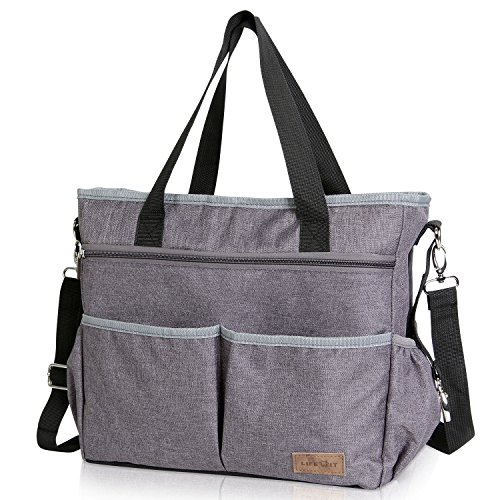 Lifewit Bolso de Cambiador para Bebé Pañales de Gran Capacidad Bolso Maternal Con Correa del Cochecito y para el Hombro, Gris Lifewit Bolso de Cambiador para Bebé Pañales de Gran Capacidad Bolso Maternal Con Correa del Cochecito y para el Hombro, Gris
