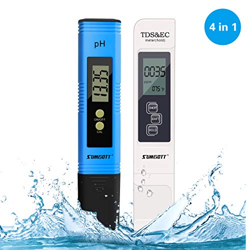 Medidor pH, Digital Medidor TDS de Prueba PH Medidor TDS/PH/CE Temperatura 4 en 1 Set