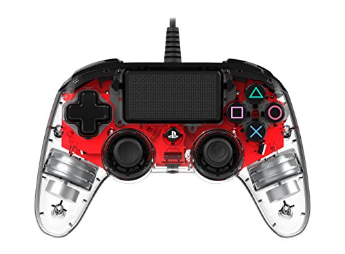 Nacon - Mando Compacto para PS4, color Rojo Cristal