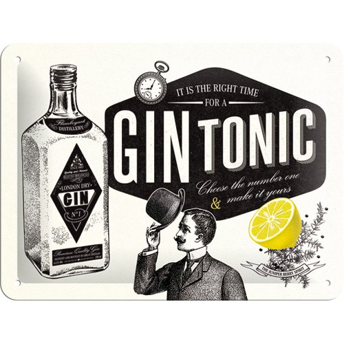 Nostalgic-Art Cartel de Chapa 15x20 -Gin Tonic