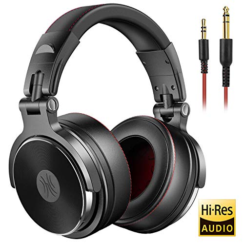 OneOdio DJ Auriculares, Estudio Auriculares, Auricular sobre la oreja, auriculares estéreo cableado Auricurales Plegables con Micrófono de 40mm Sonido Profesional