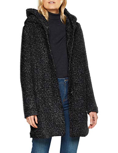 Only Onlsedona Boucle Wool Coat Otw Noos Abrigo, Negro (Black Detail:Melange), 40 (Talla del Fabricante: Medium) para Mujer Only Onlsedona Boucle Wool Coat Otw Noos Abrigo, Negro (Black Detail:Melange), 40 (Talla del Fabricante: Medium) para Mujer
