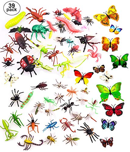OOTSR 39pcs Insectos e Insectos de plástico para niños, Figuras de Insectos Juguetes con Pegatina de Pared Colorida Mariposa para educación/Juguetes de Halloween/Fiestas temáticas/Regalos cumpleaños OOTSR 39pcs Insectos e Insectos de plástico para niños, Figuras de Insectos Juguetes con Pegatina de Pared Colorida Mariposa para educación/Juguetes de Halloween/Fiestas temáticas/Regalos cumpleaños