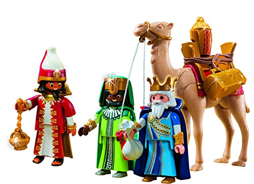 Outletdelocio. Playmobil Navidad 5589. Conjunto 3 Reyes Magos con camello y regalos. 59 piezas
