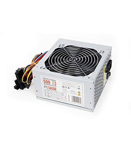 PCCASE EP-500 Unidad de - Fuente de alimentación (500 W, 220 V, 50-60 Hz, 5 A, 12V,+3.3V,+5V,+5Vsb,12V, 20 A)