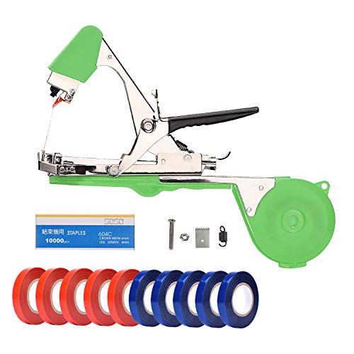 Planta Mano Atar La Máquina Jardín Tape Tool, Profesional Agricola Vid Atar Cinta Máquina para Atar Ramas de Planta, para Atadora de Tomates Vegetales Viña, con 10 rollos de Cinta y 1 paquete de Grapa Planta Mano Atar La Máquina Jardín Tape Tool, Profesional Agricola Vid Atar Cinta Máquina para Atar Ramas de Planta, para Atadora de Tomates Vegetales Viña, con 10 rollos de Cinta y 1 paquete de Grapa