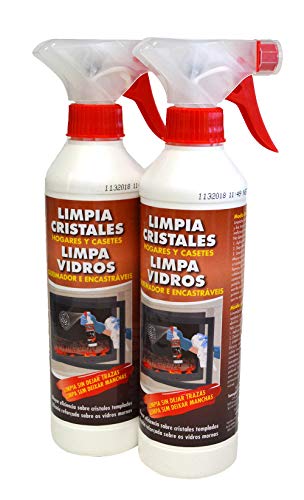 PYRO FEU 24512-12 Limpiacristales para chimenea Antihollin Pack de 2 x 500 ml