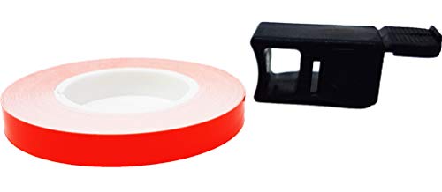 Quattroerre - 10292 - Cinta adhesiva para ruedas de color rojo fluorescente, 7 mm x 6 m